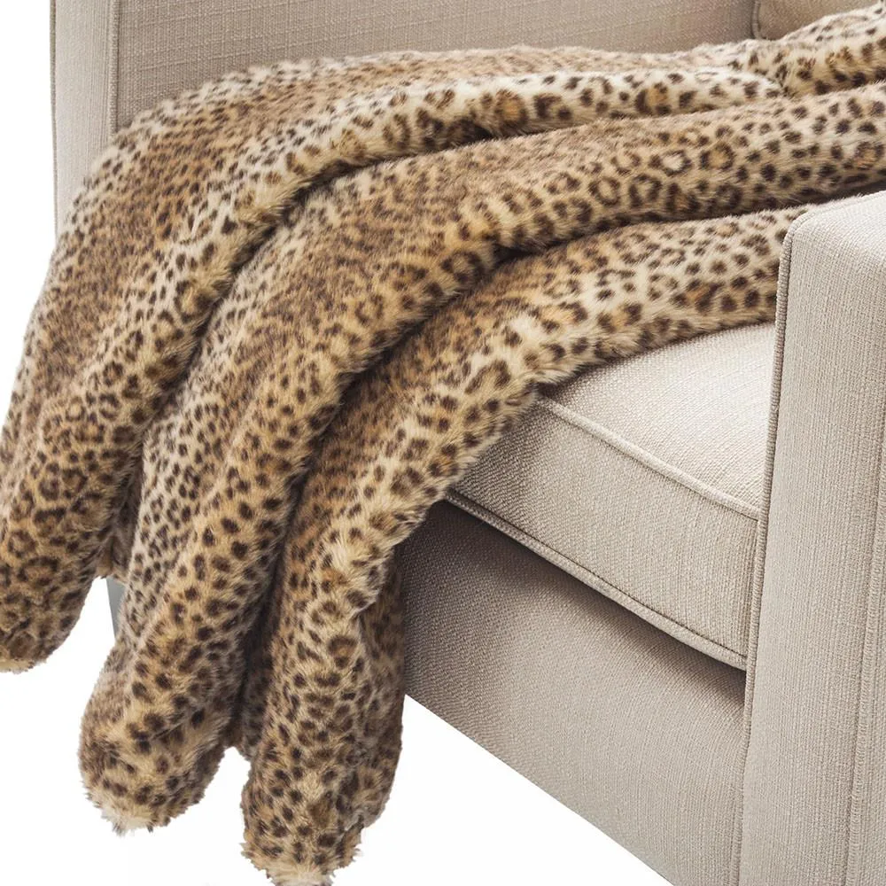 Leopard Faux Fur Throw