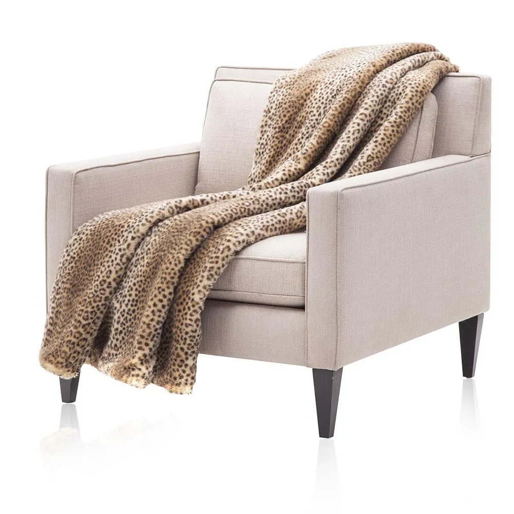 Leopard Faux Fur Throw