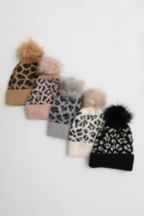 Leopard Knit Beanie