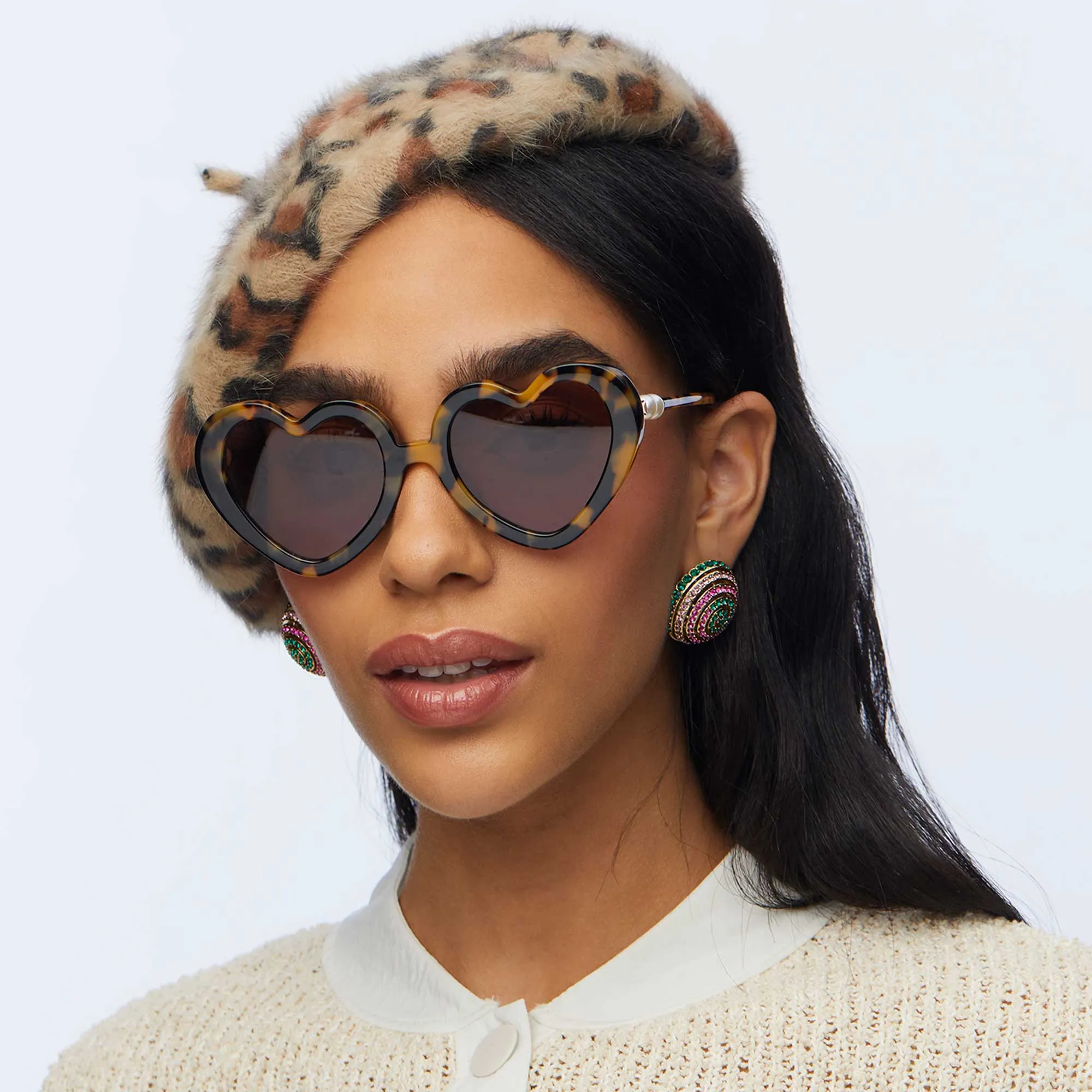 LEOPARD KNIT BERET