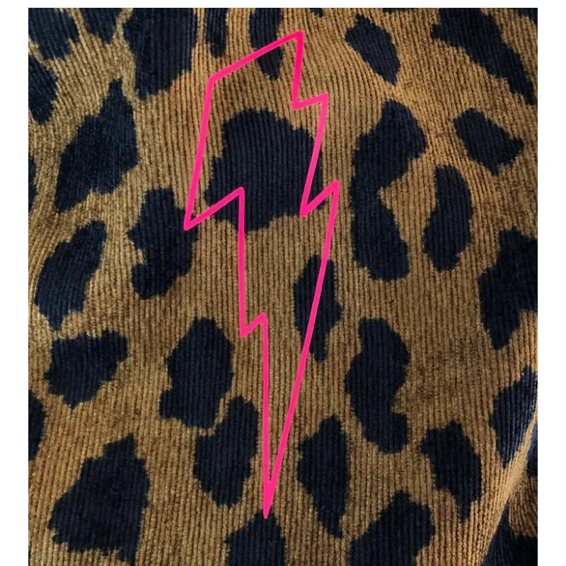 Leopard Print Tote with Lightning Bolt Detail