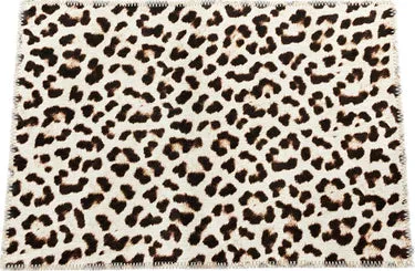 LEOPARD SKIN SNOW RECTANGLE CHENILLE RUG