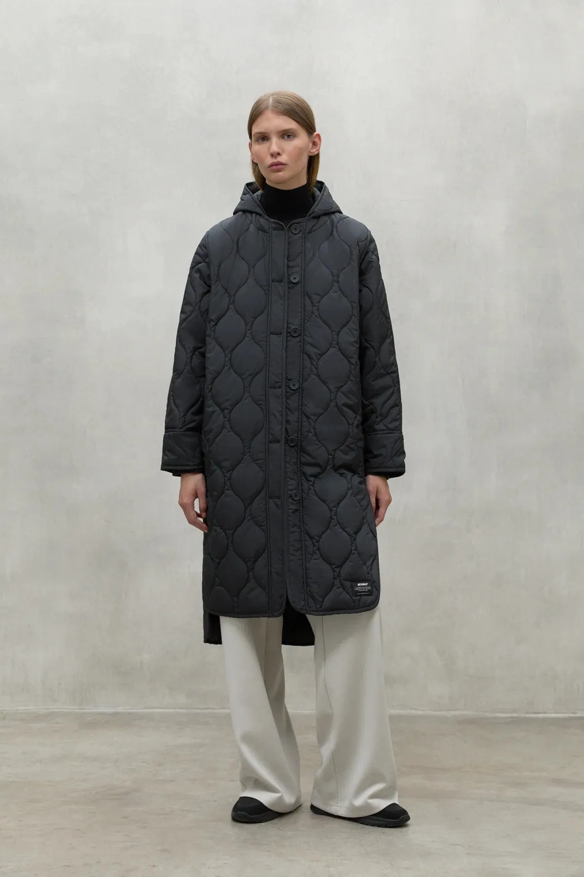 Lezna Dark Grey Coat with Detachable Hood