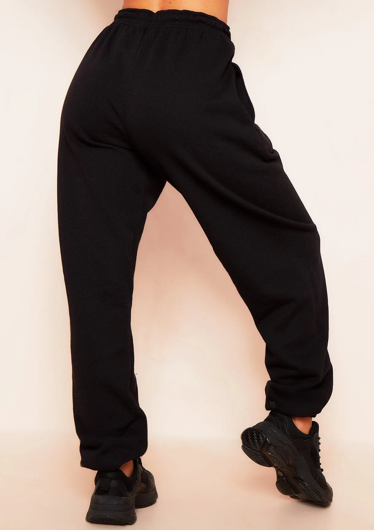 Liliana Black 'Missy' Slogan Casual Joggers