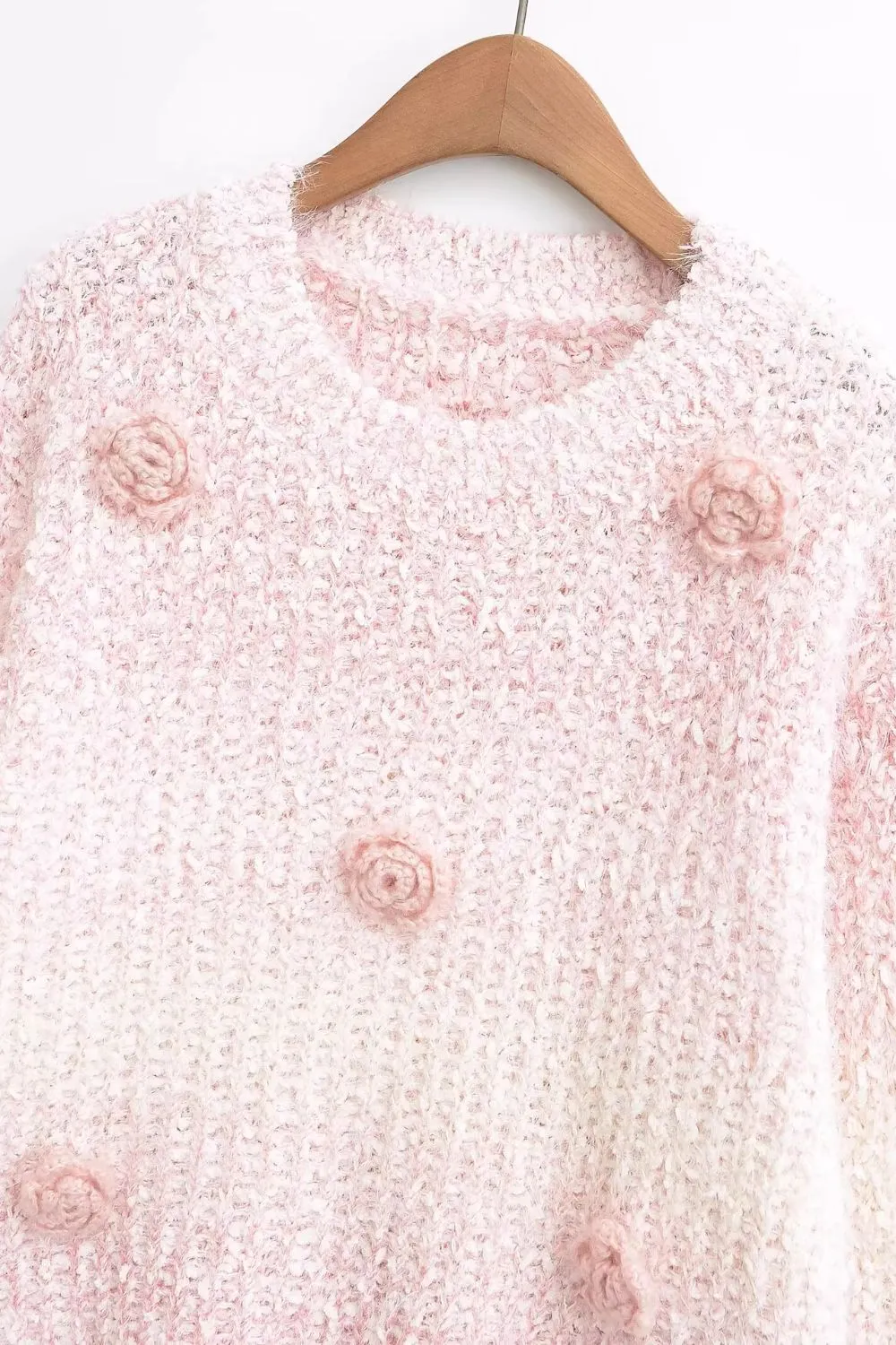 'Lily' Long - Sleeve Pullover Featuring 3D Flowers