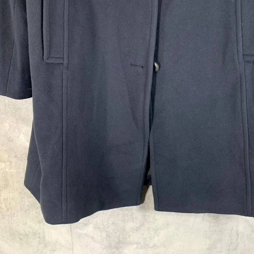 L.L.BEAN Women's Plus Size Navy Classic Three-Button Wool Polo Coat SZ 1X