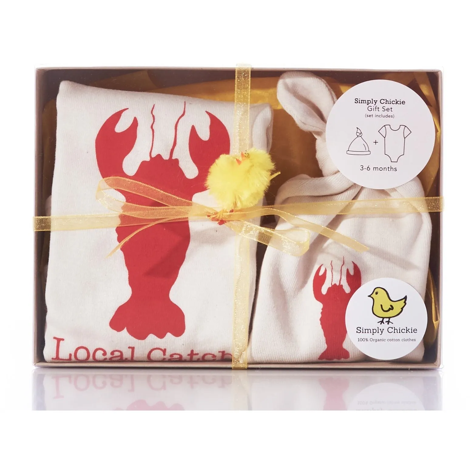 Lobster Local Catch Lobster Short Sleeve Romper, Hat & Blanket Gift Set