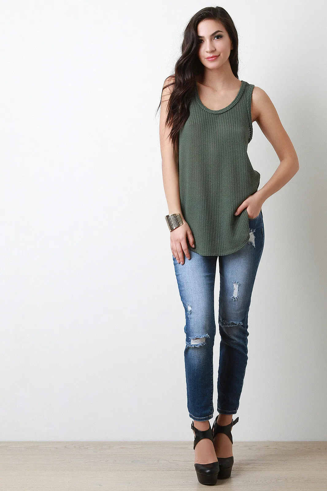 Loose Knit Sleeveless Top