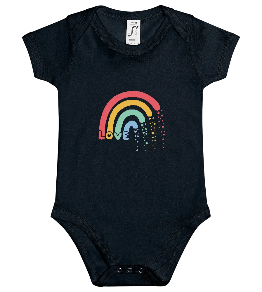 Love Rainbow Hearts Design - Baby bodysuit