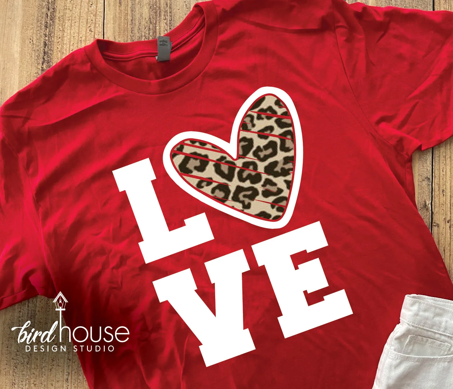 LOVE with Animal Print Heart Shirt, Leopard or Zebra Print, Or any color