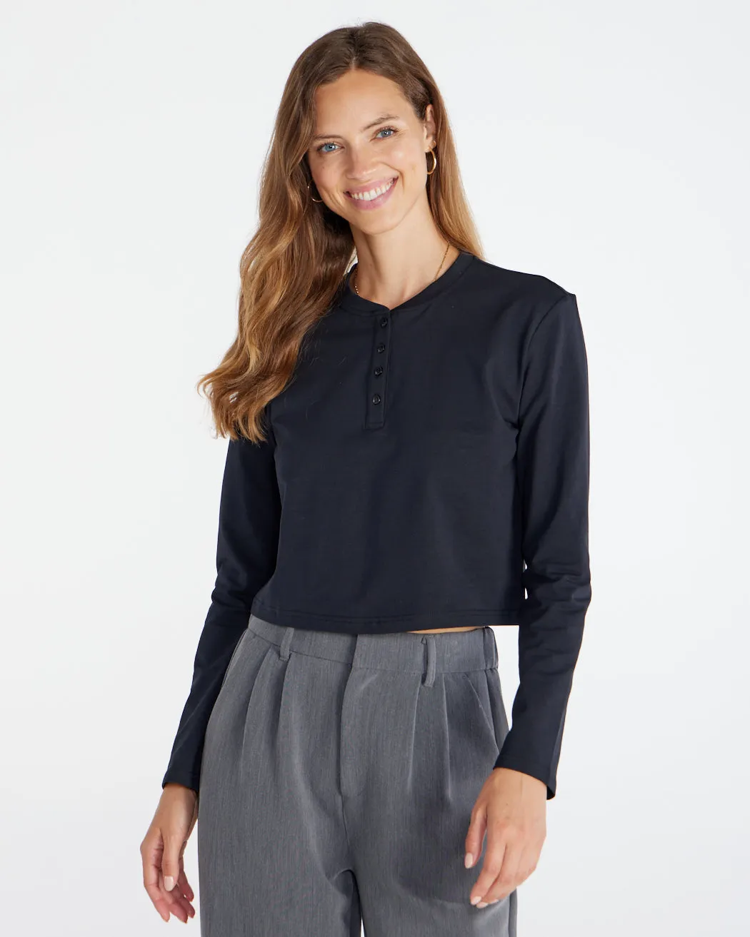 LUX Relaxed Henley Long Sleeve