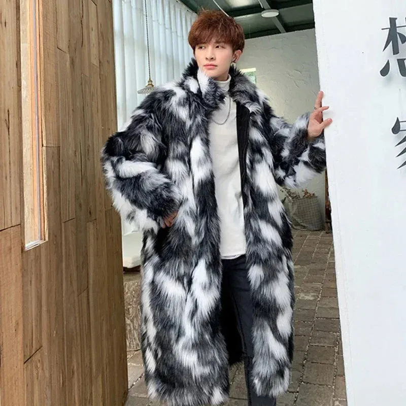 Men's Autumn Winter Thick Fur Coat - Casual Long Maxi Parka | Warm Loose Streetwear Windbreaker Jacket