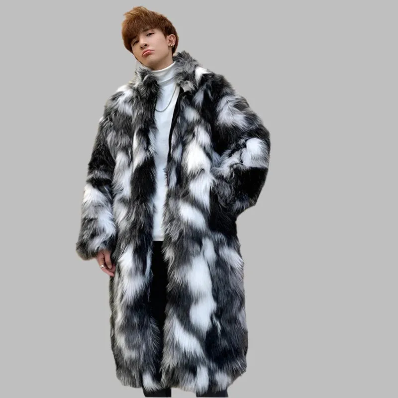 Men's Autumn Winter Thick Fur Coat - Casual Long Maxi Parka | Warm Loose Streetwear Windbreaker Jacket