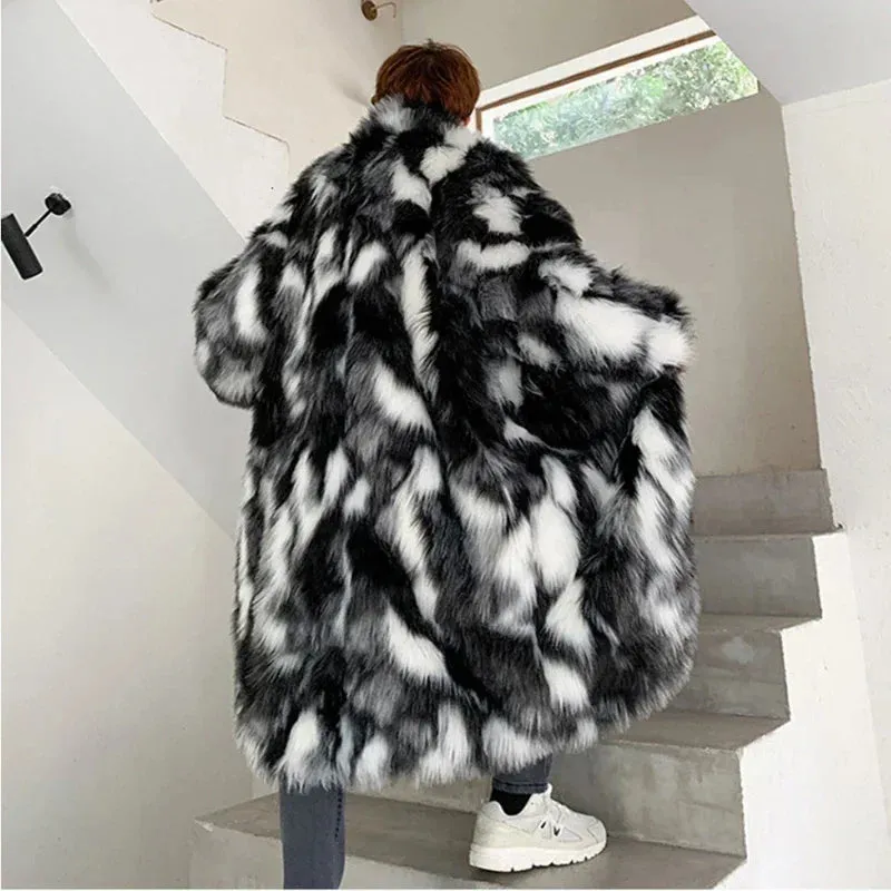 Men's Autumn Winter Thick Fur Coat - Casual Long Maxi Parka | Warm Loose Streetwear Windbreaker Jacket