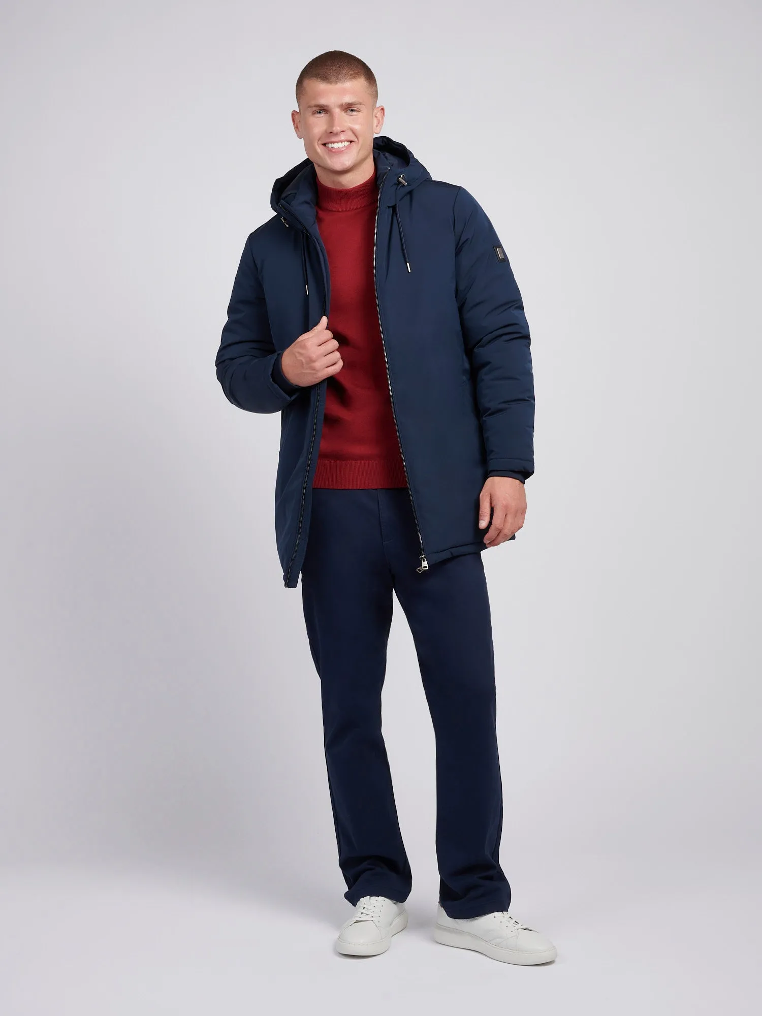 Mens Smart Parka Jacket in Dark Sapphire Navy