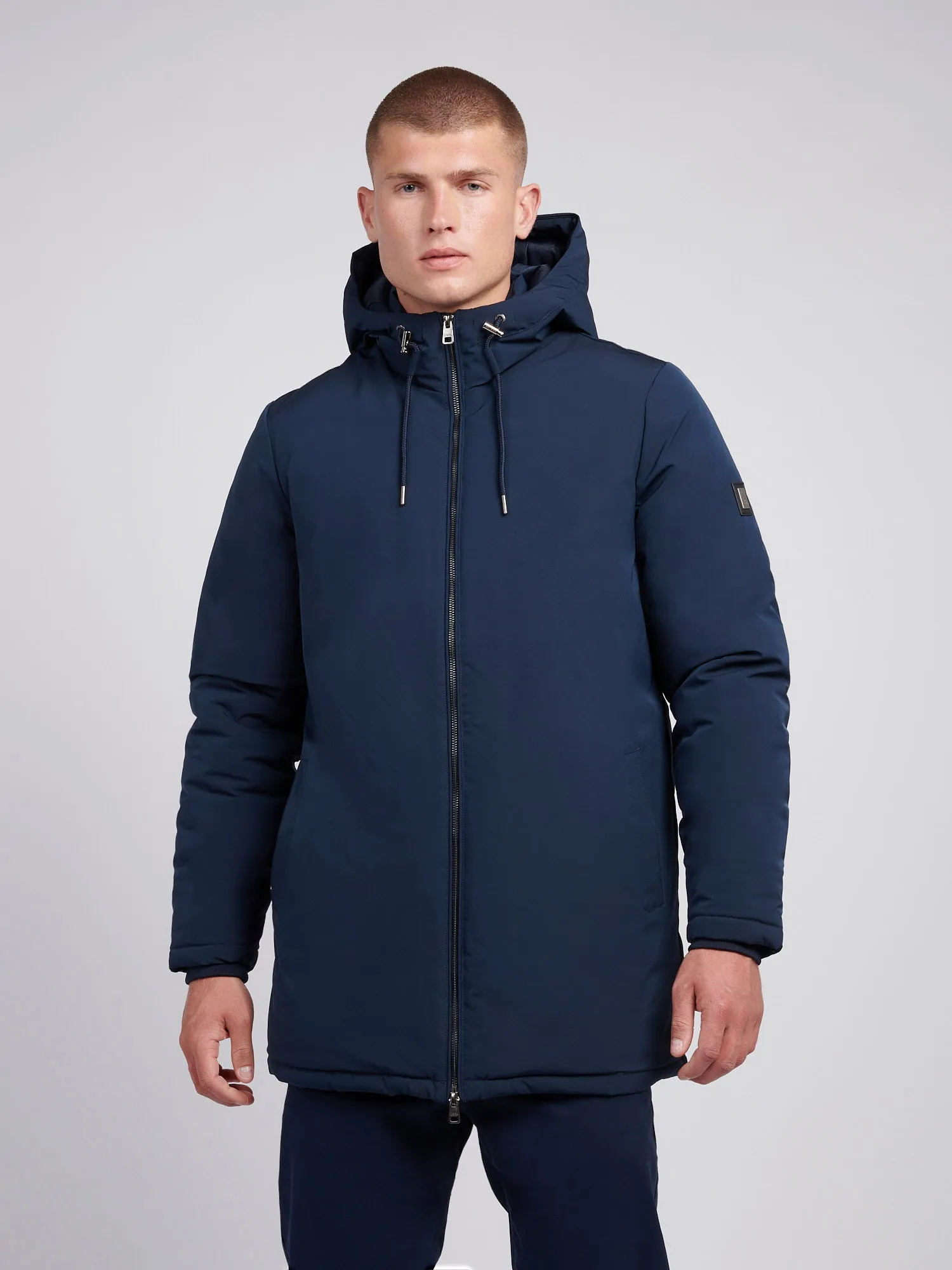 Mens Smart Parka Jacket in Dark Sapphire Navy