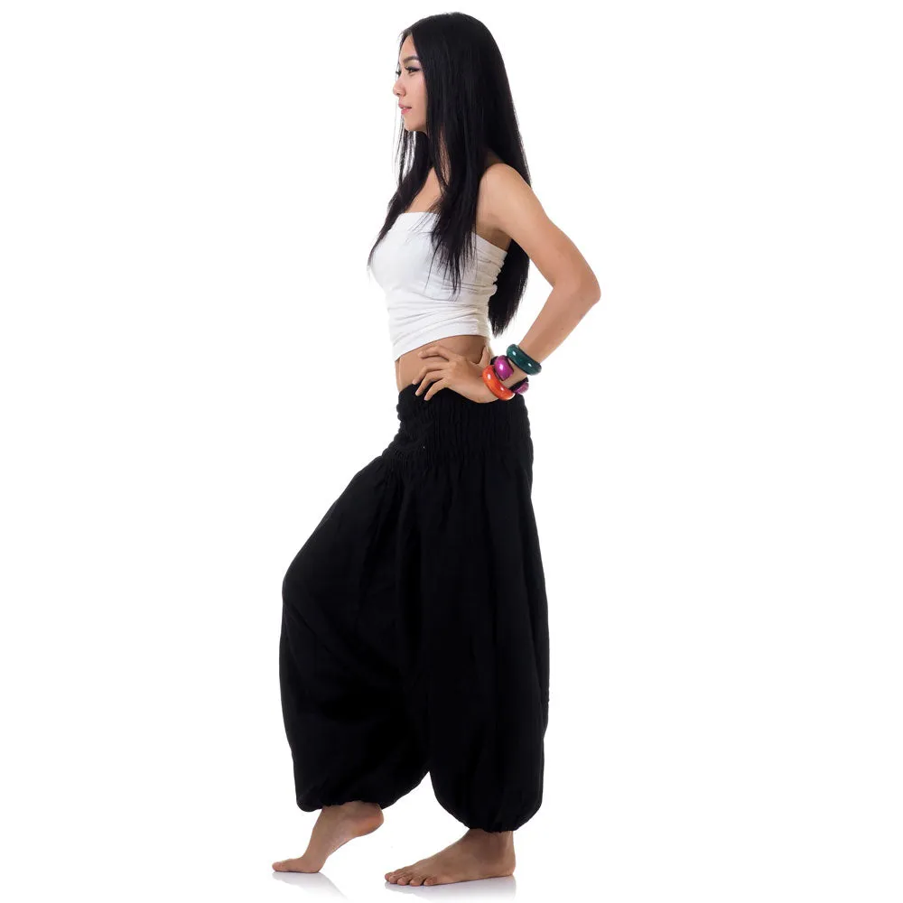 Midnight Black Women's 2-in-1 Jumpsuit Harem Pants