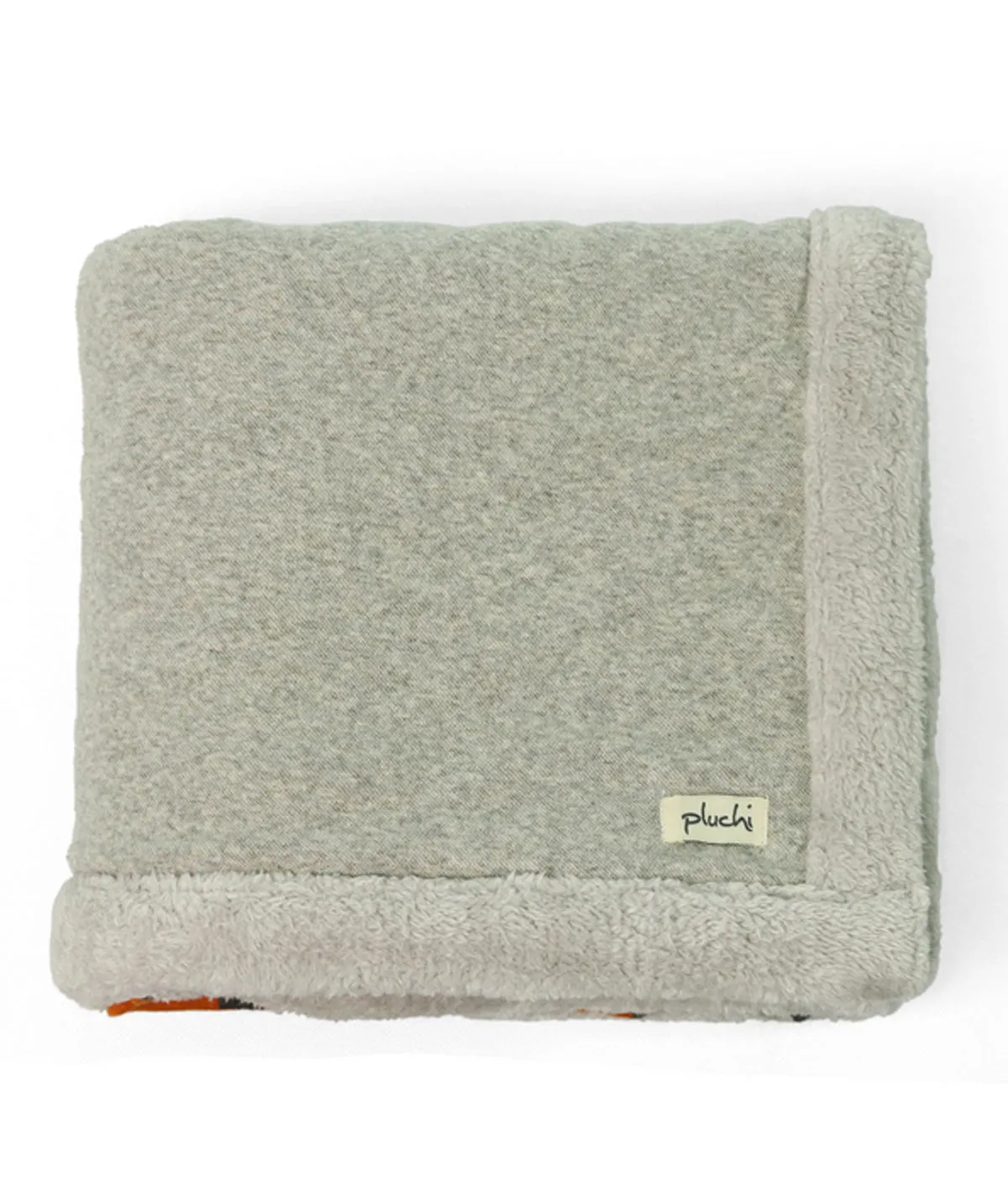 Mumma & Baby Bunny  Grey Color Knitted Blanket with Faux Fur Back for Babies