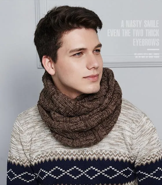 New 2017 Crochet Brown Scarf  for Men