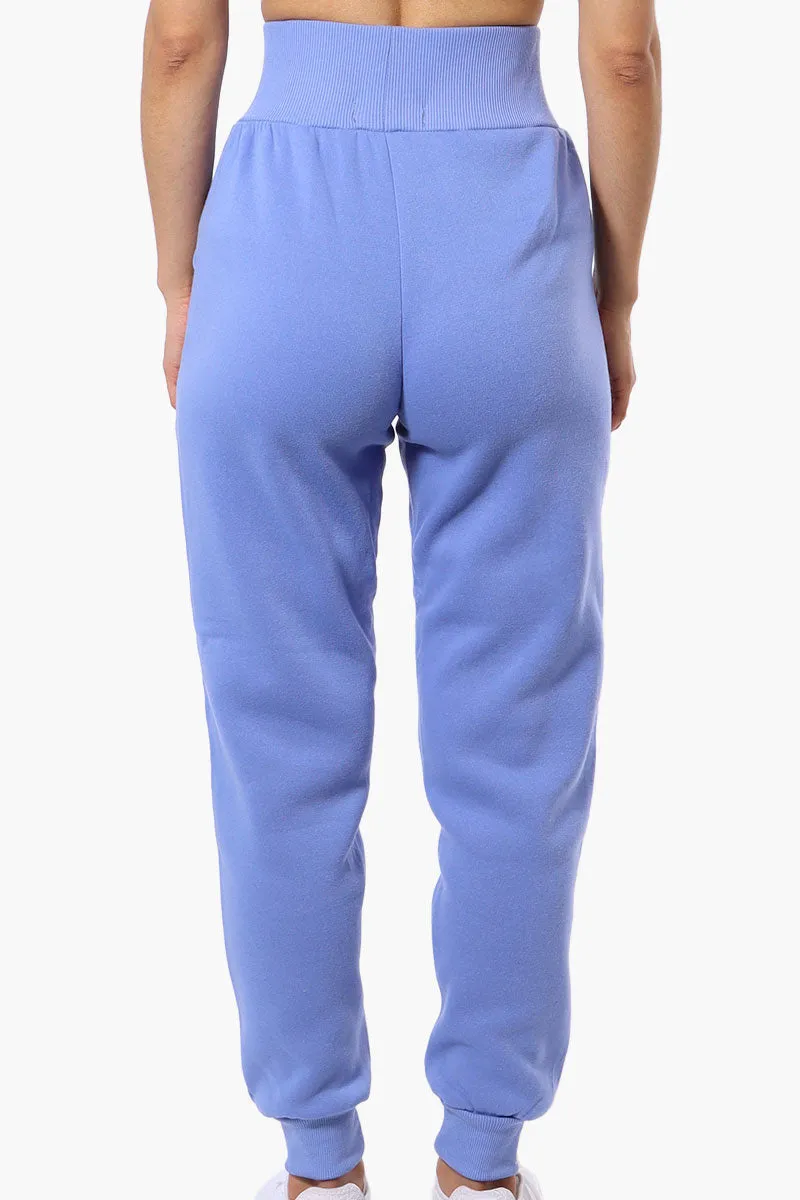 New Look High Waisted Flame Print Joggers - Blue