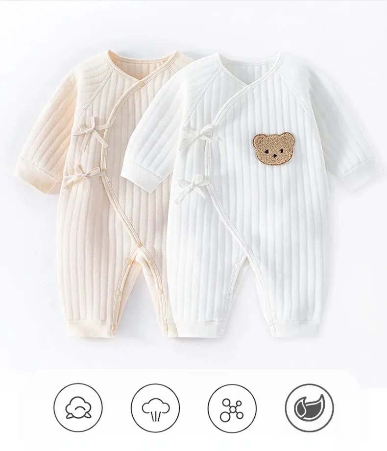 Newborn Long Sleeve Romper - 100% Cotton Baby Jumpsuit for All Seasons