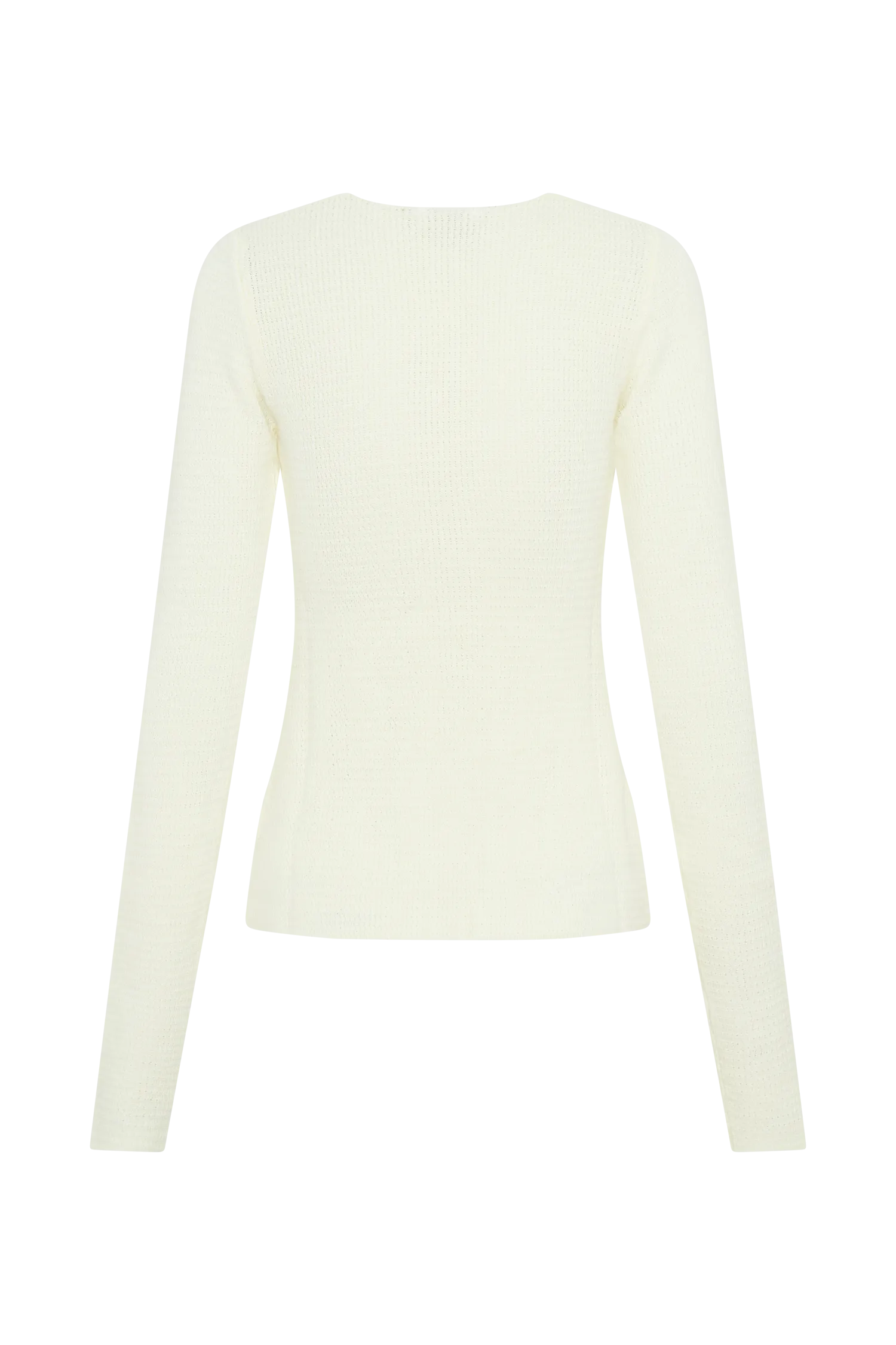 Noah Knit Tie Long Sleeve Top - Ivory