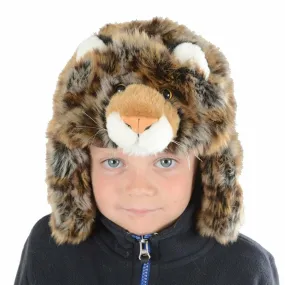 Novelty Leopard Faux Fur Childrens Winter Trapper Hat