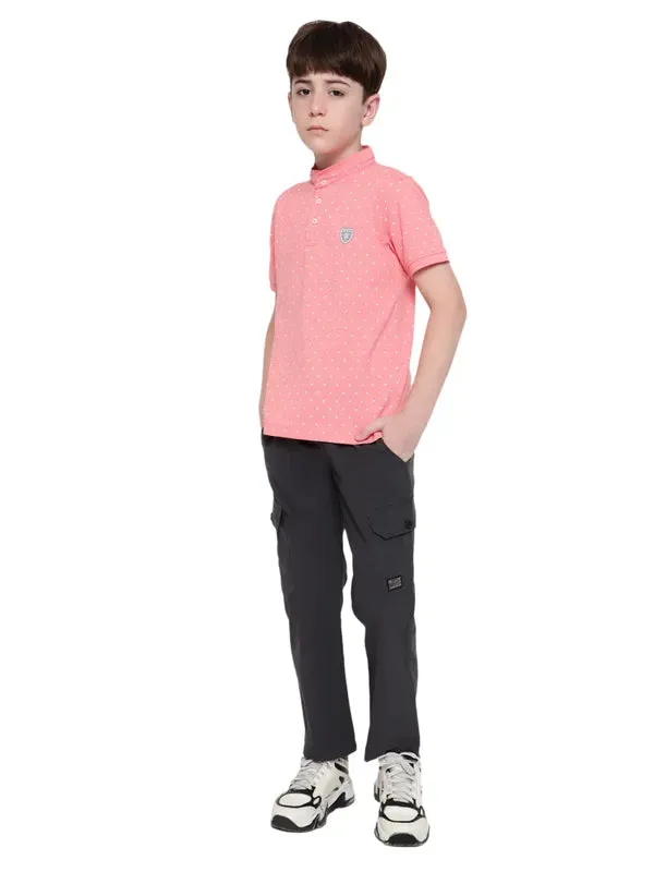 Octave Boy Henley Neck Micro Ditsy Printed T-Shirt