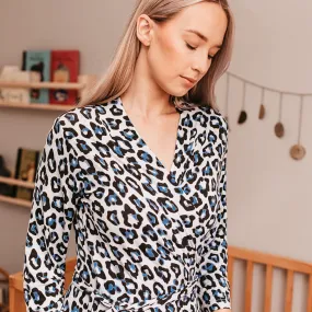 OiOi Mama Robe Blue Leopard