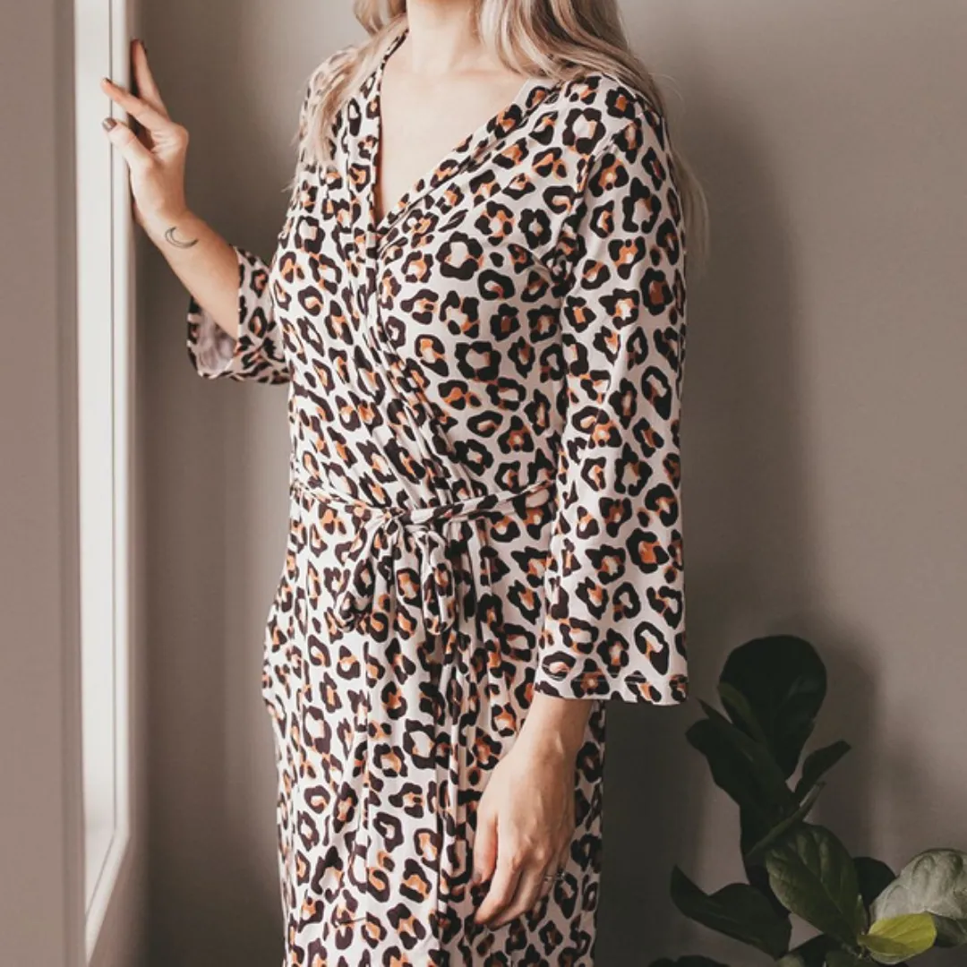 OiOi Mama Robe Natural Leopard