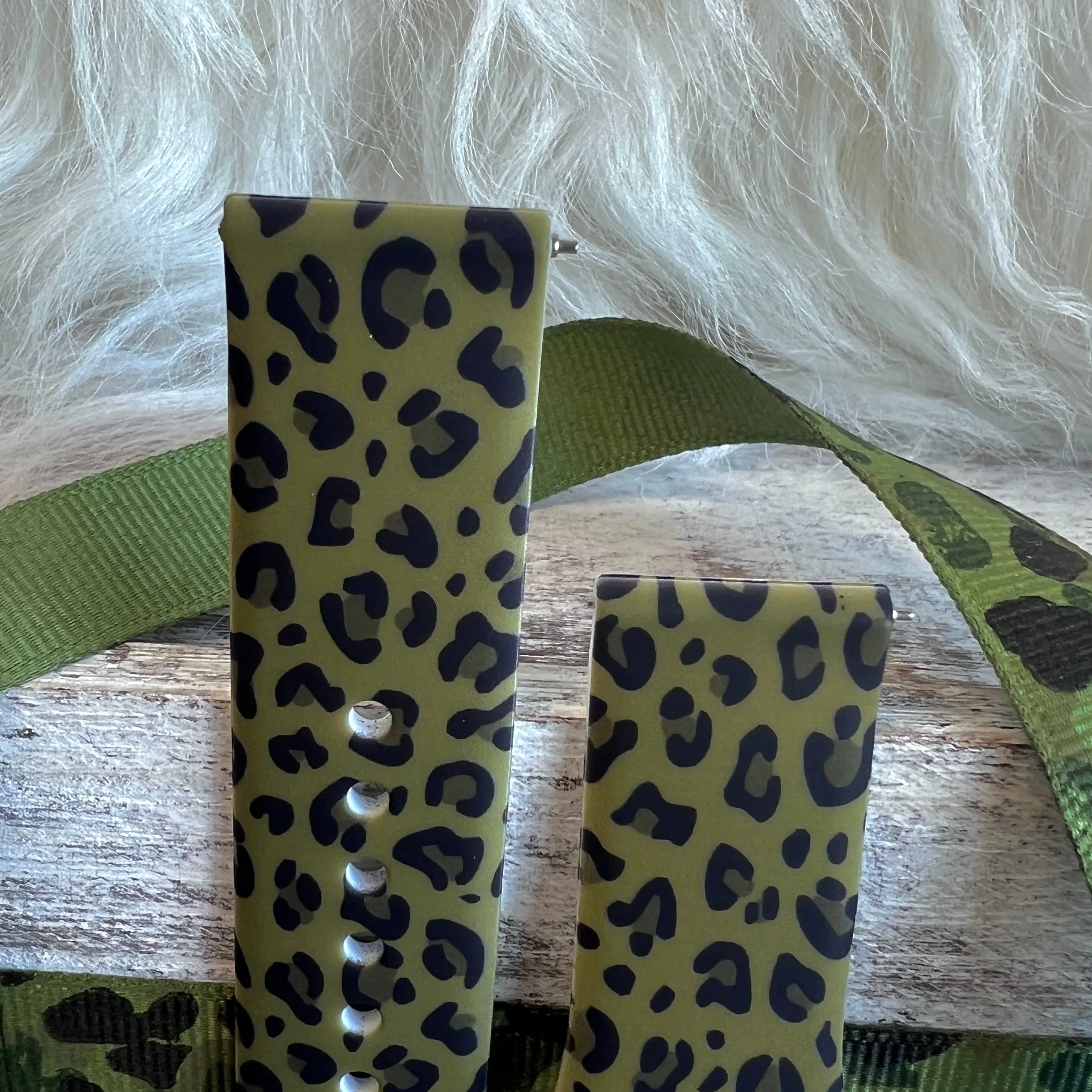 Olive Leopard Print Silicone Band For Samsung Watch