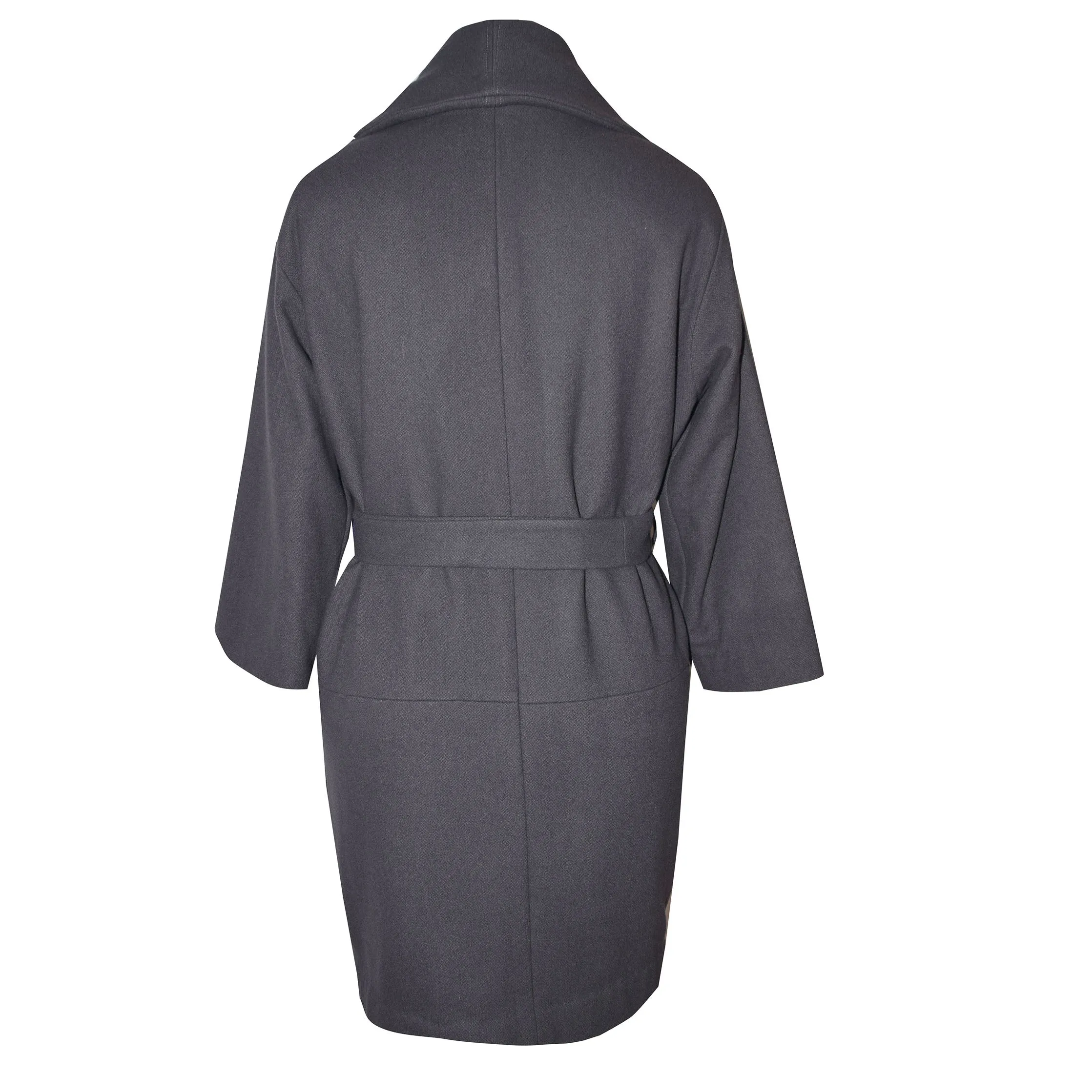 One of a Kind Grey Camelhair Wool Blend Full Length Coat