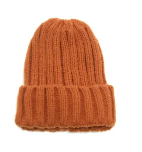 Orange Thick Ribbed Beanie