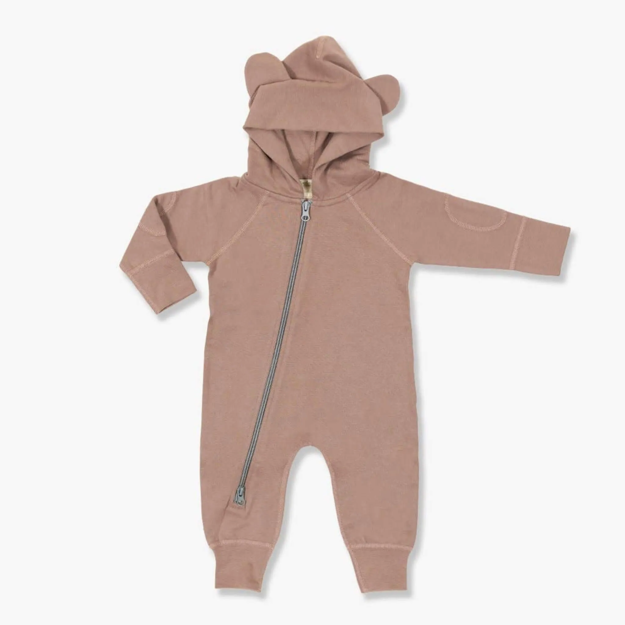 Organic Cotton Ginger Bear Baby Winter Zipsuit