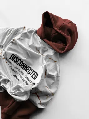 Oversize Disconnected T-shirt - White and Brown