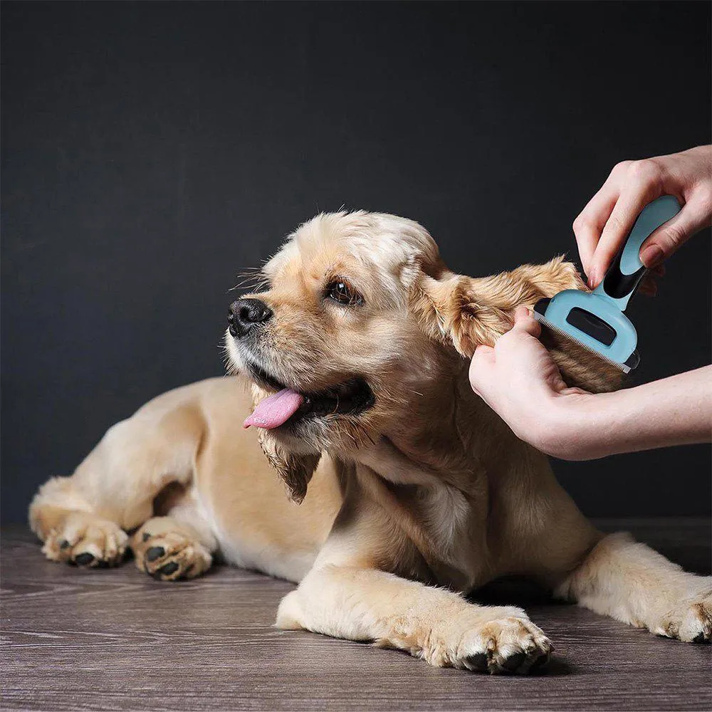 OxGord Blue Combo Pet Grooming Brush