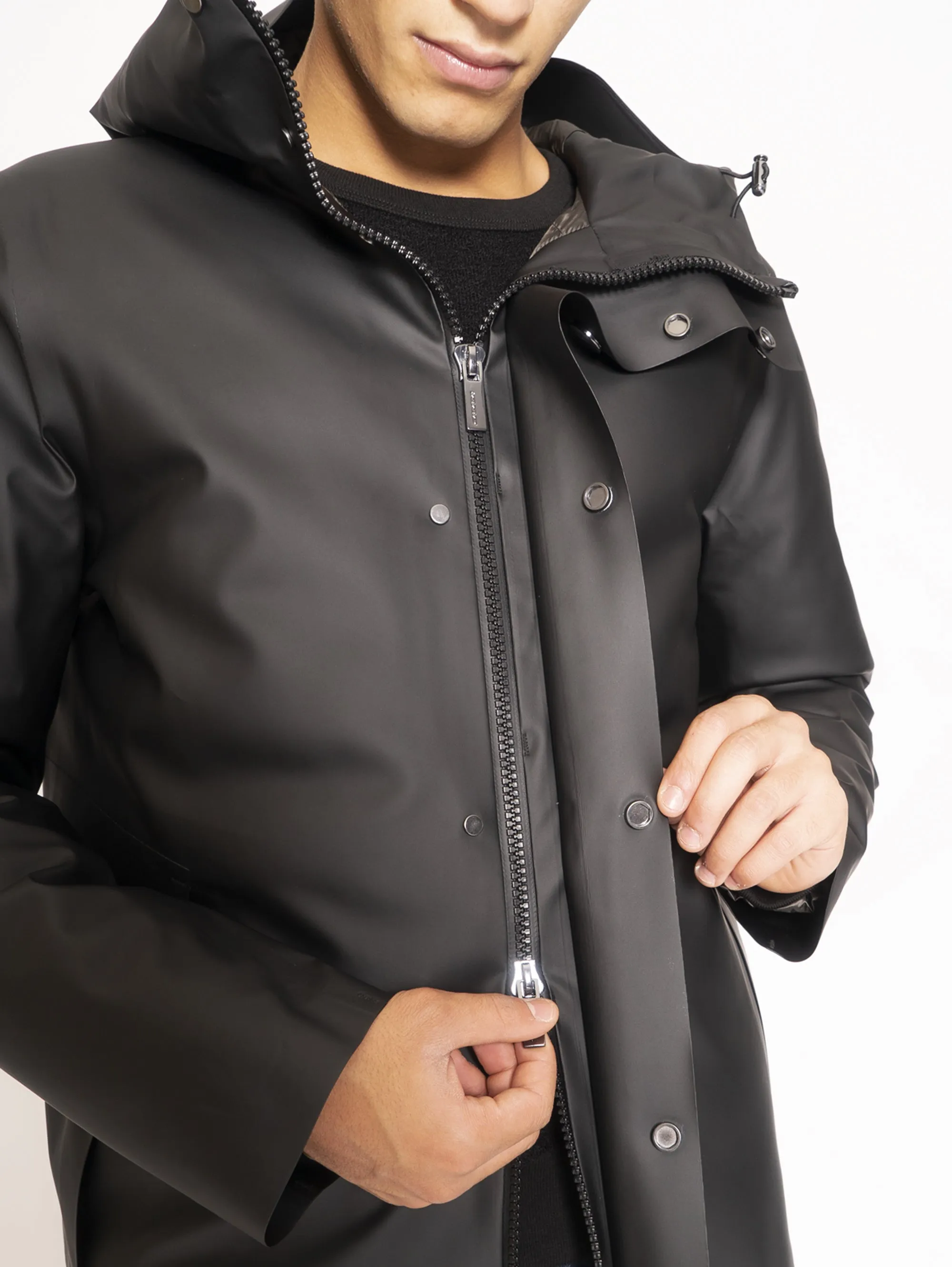 Parka Rubber Taglio Laser - Nero