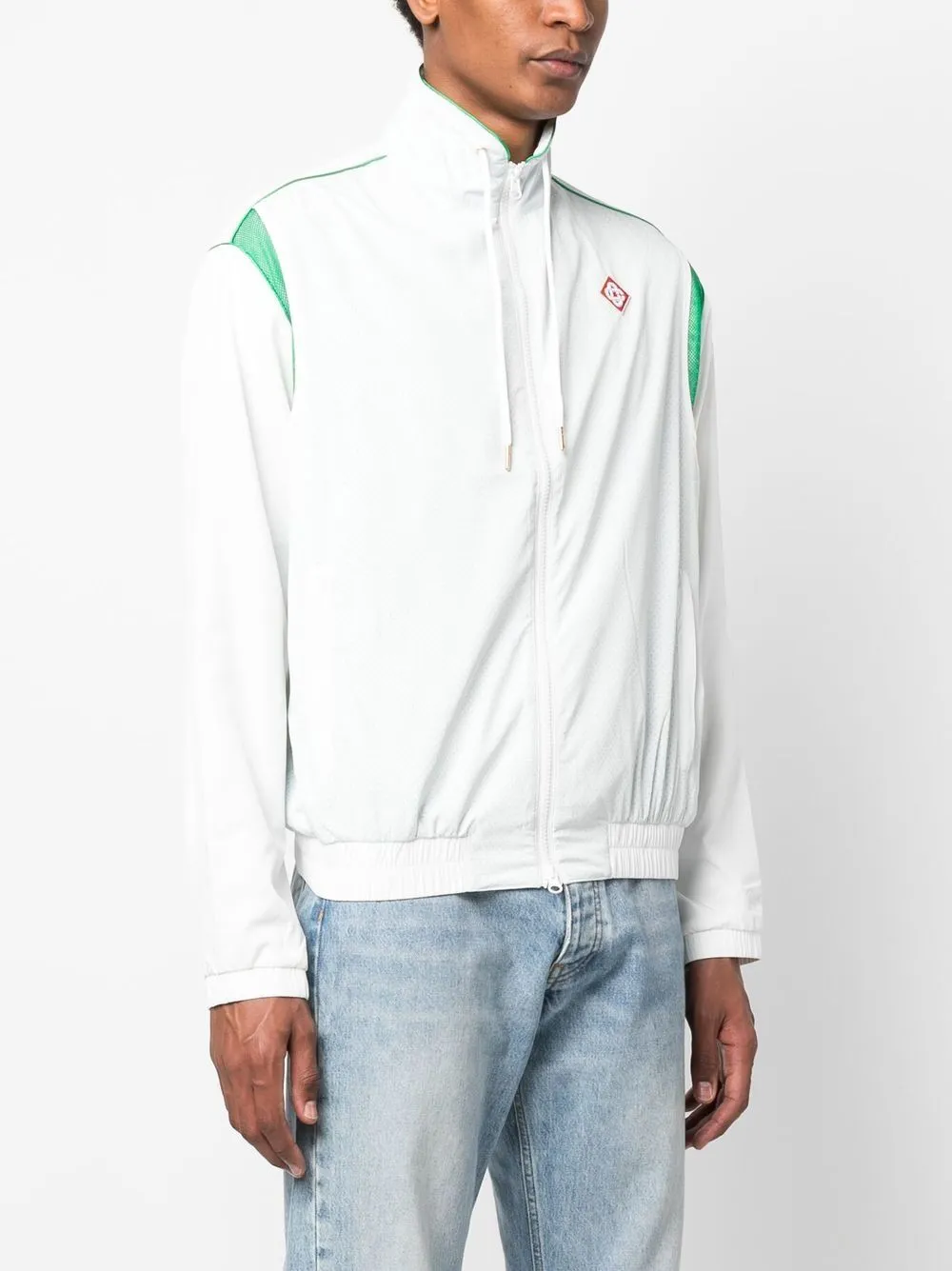 perforated panelled  track jacket