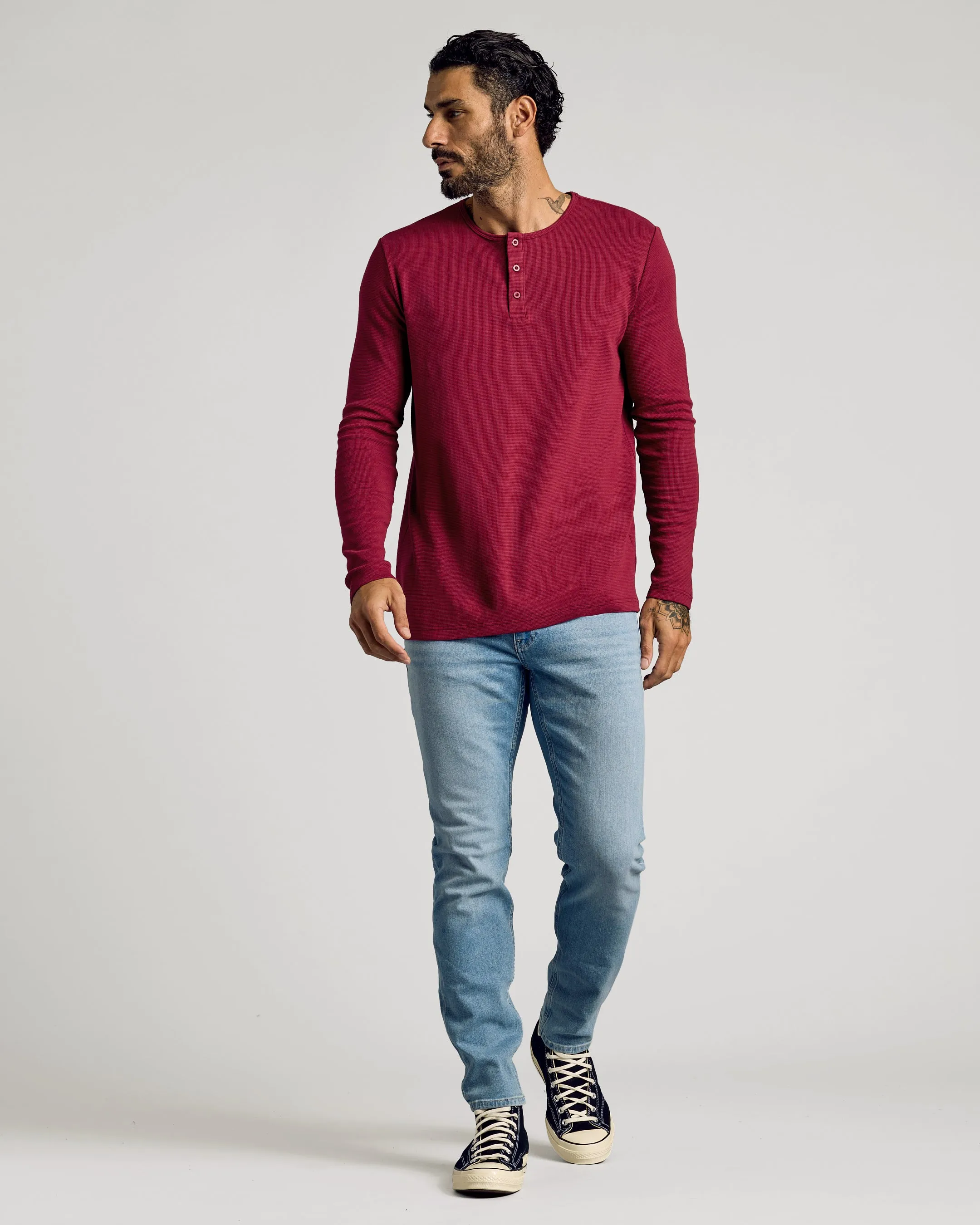 Pinot Waffle Long Sleeve Henley