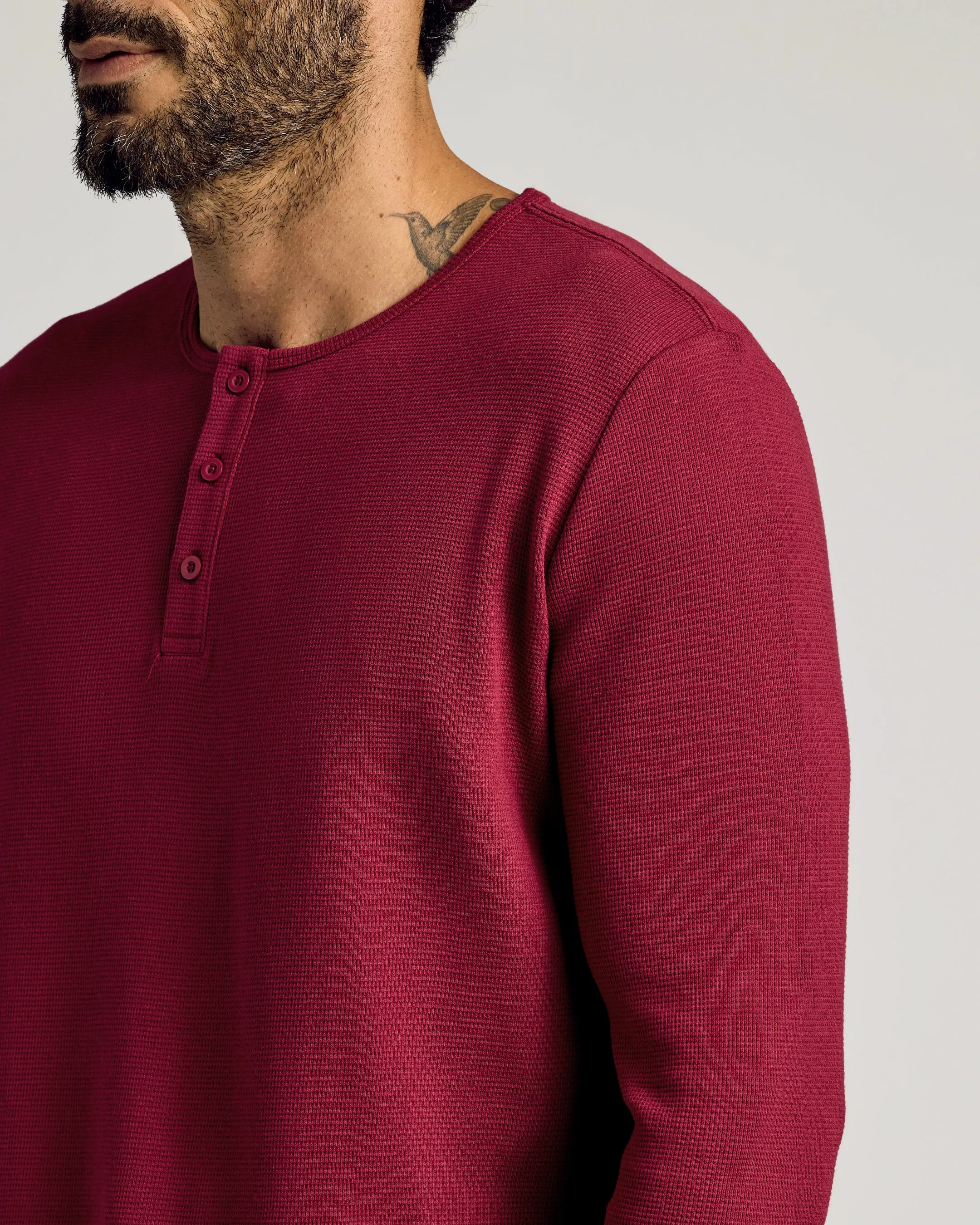 Pinot Waffle Long Sleeve Henley