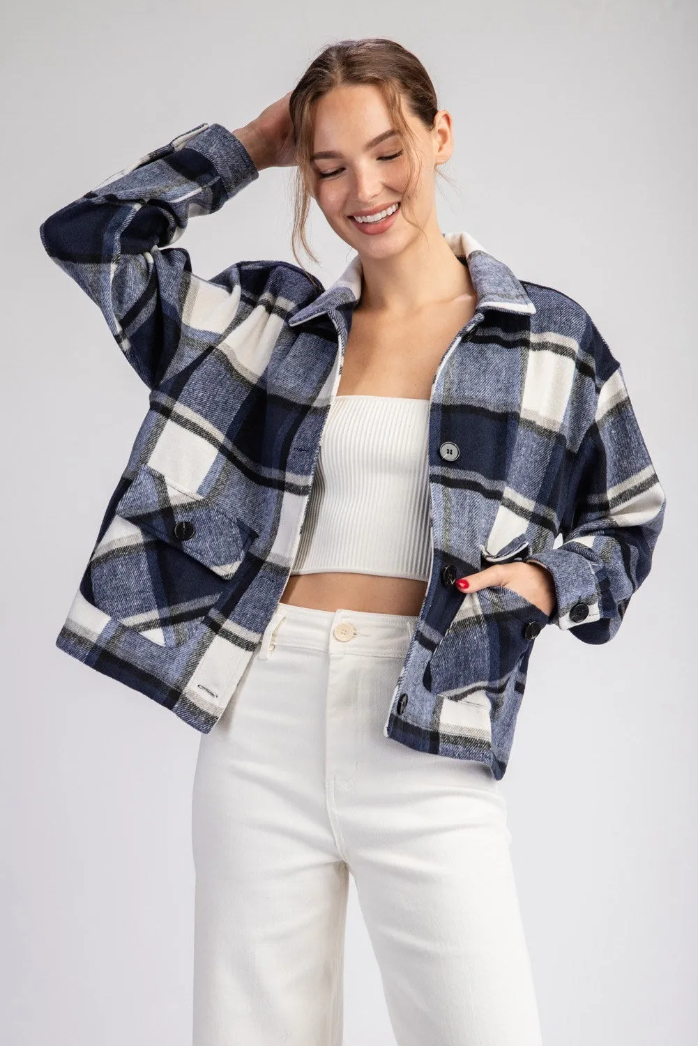 Plaid Cropped Shacket