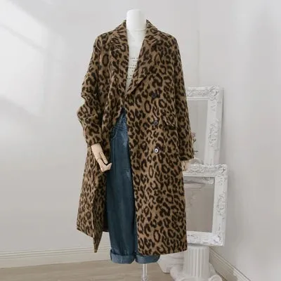 Pre Order:  Leopard Print Double Breasted Coat