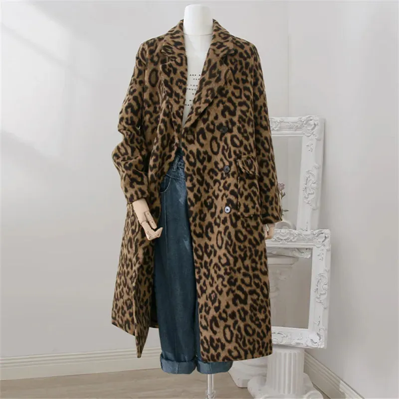 Pre Order:  Leopard Print Double Breasted Coat