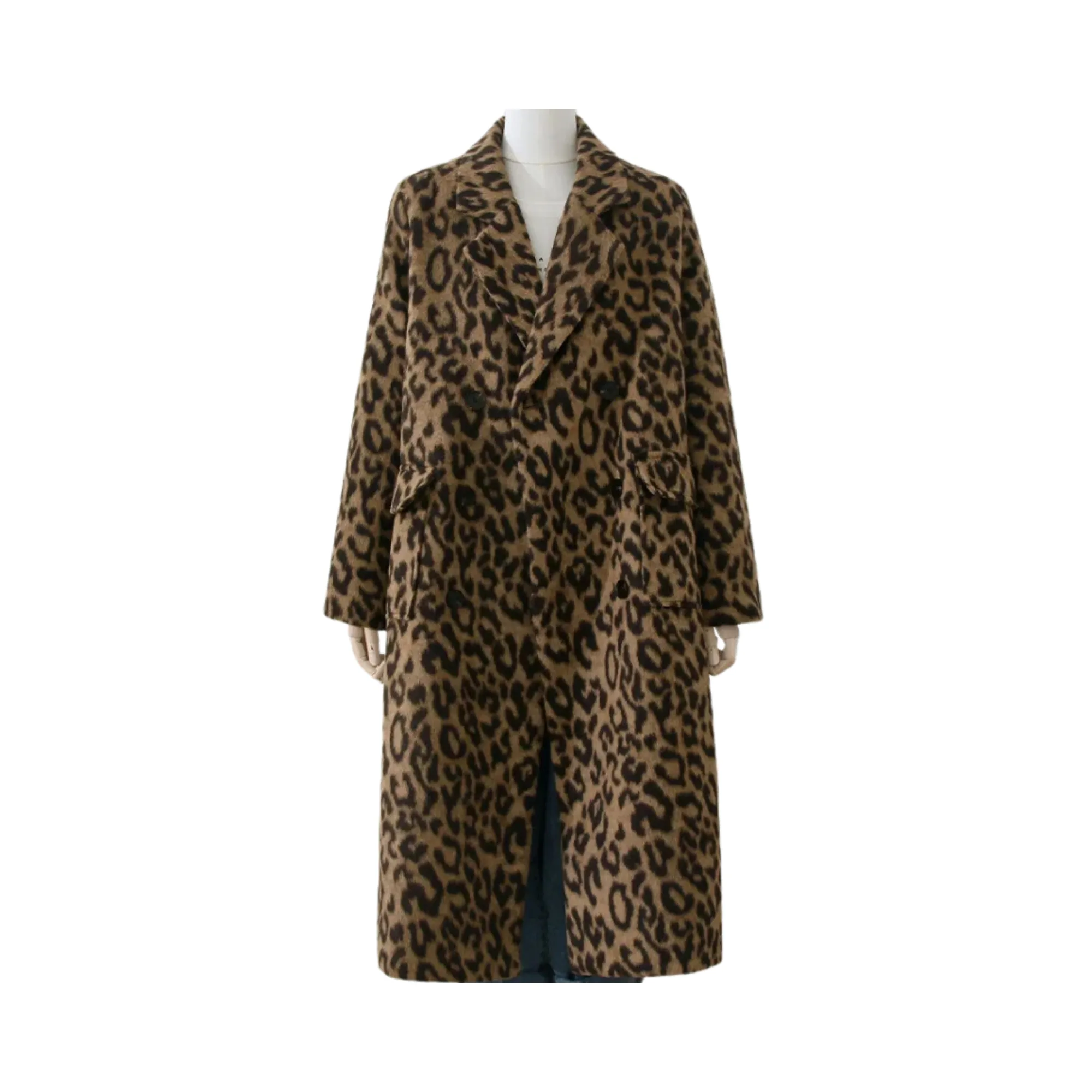 Pre Order:  Leopard Print Double Breasted Coat