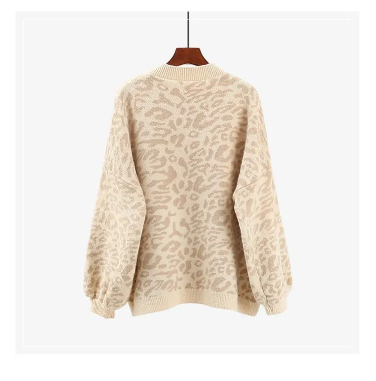 Pre Order:  Leopard Round Neck Knit Sweater