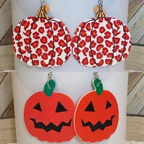 Pumpkin Shaped Leather earrings