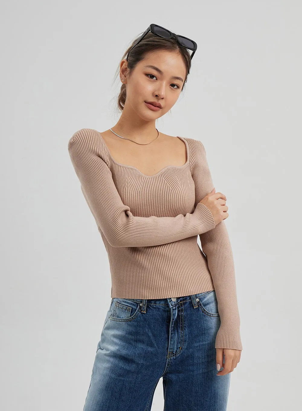 Ribbed Knit Top CF313