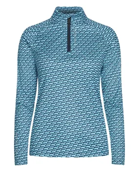 ROHNISCH Addy UV Printed Long Sleeve Base Layer Capri Blue Retro R Mono