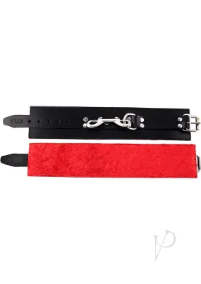 Rouge Fur Ankle Cuffs Blk/red