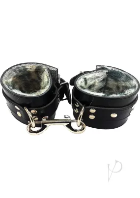 Rouge Fur Wrist Cuffs Blk/leopard